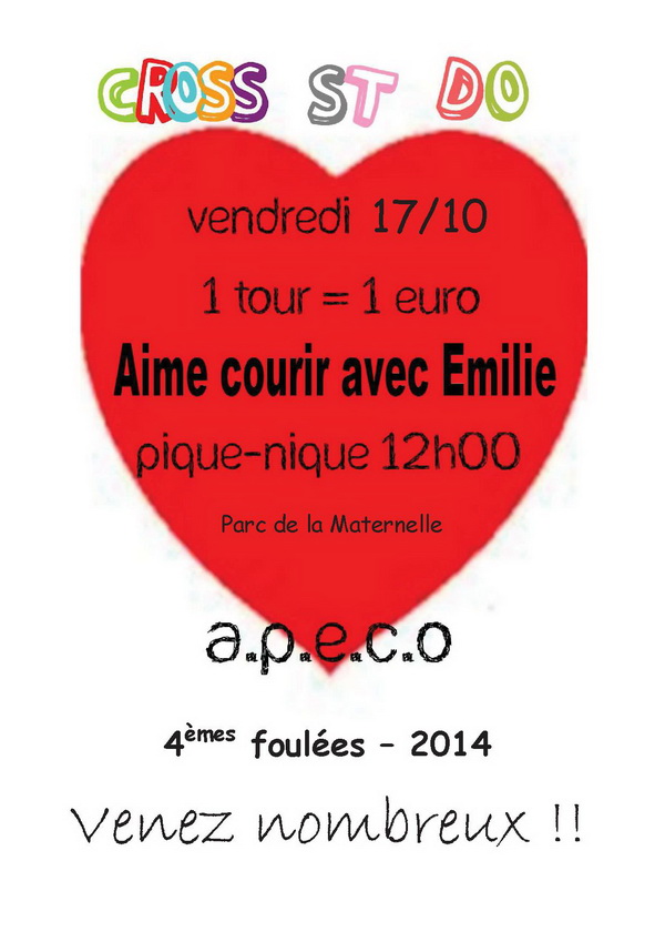 affiche cross 2014 courrir avec Emilie